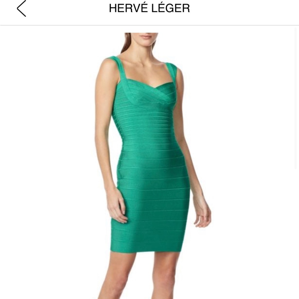Hervé Léger Green Bandage Mini Dress